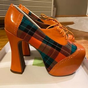 Plaid Patent Leather Platforms by Jeffrey Campbell